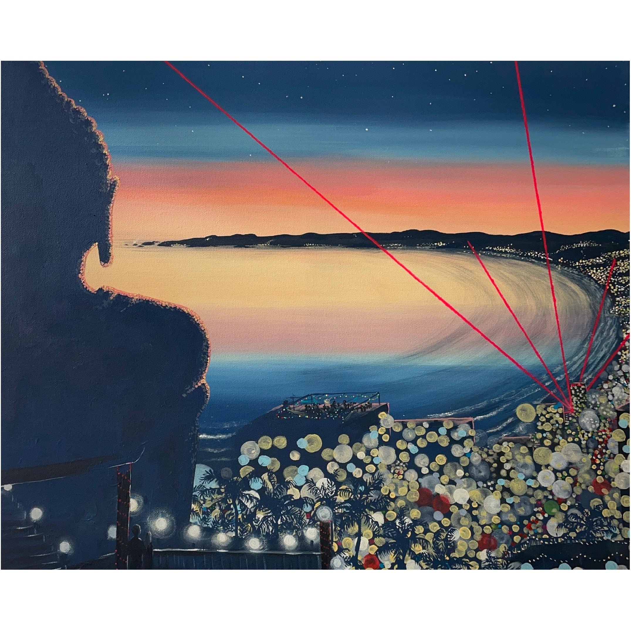 Original art - Warm city nights by Malin Carsson